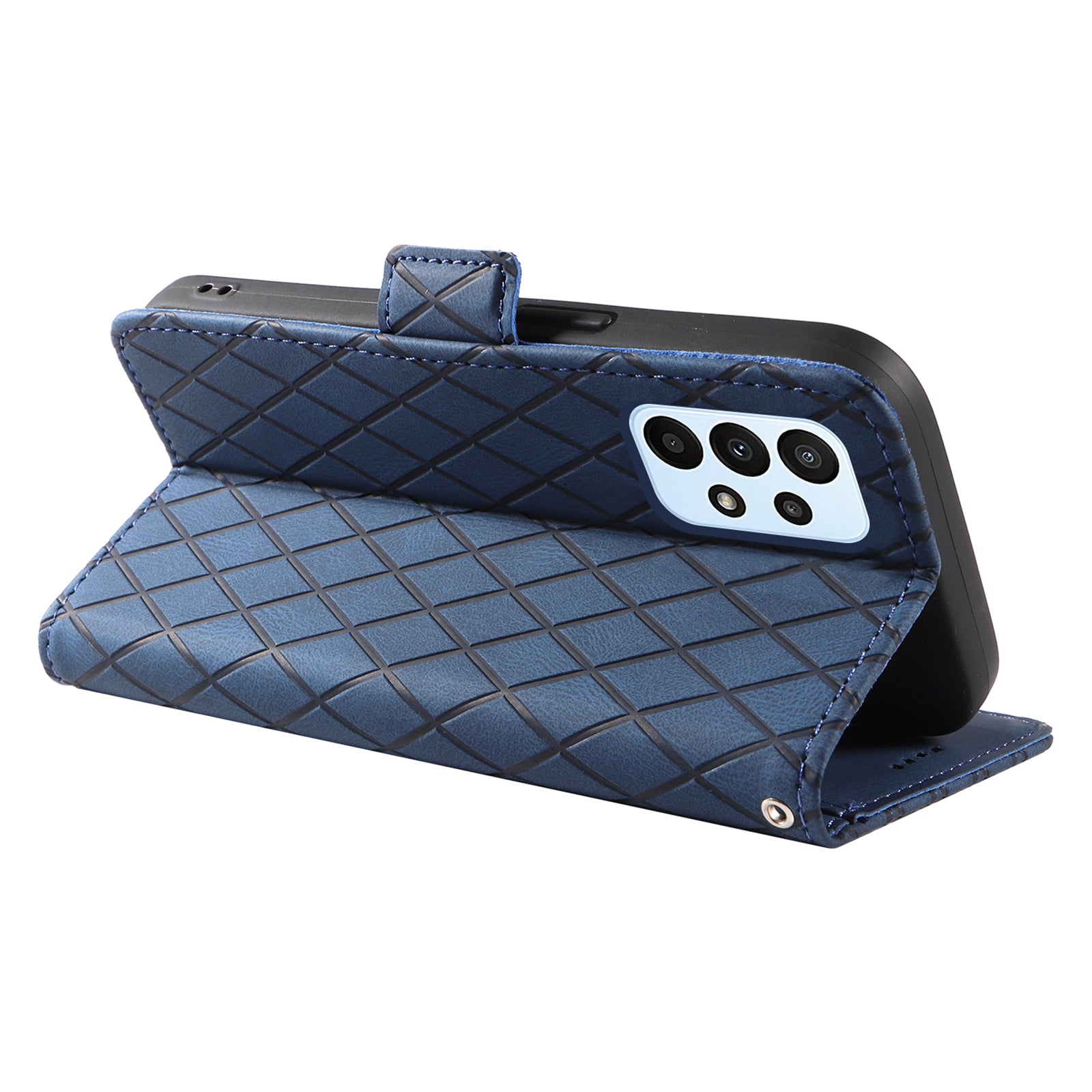 For Samsung Galaxy A73 5G PU Leather Wallet Shell Phone Cover Rhombus Imprinted Case with Stand For Samsung Galaxy A73 5G PU Leather Wallet Shell Phone Cover Rhombus Imprinted Case with Stand